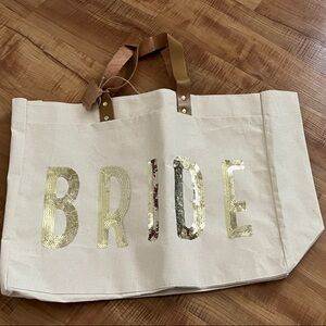 Mud Pie Cream “Bride” Tote Bag